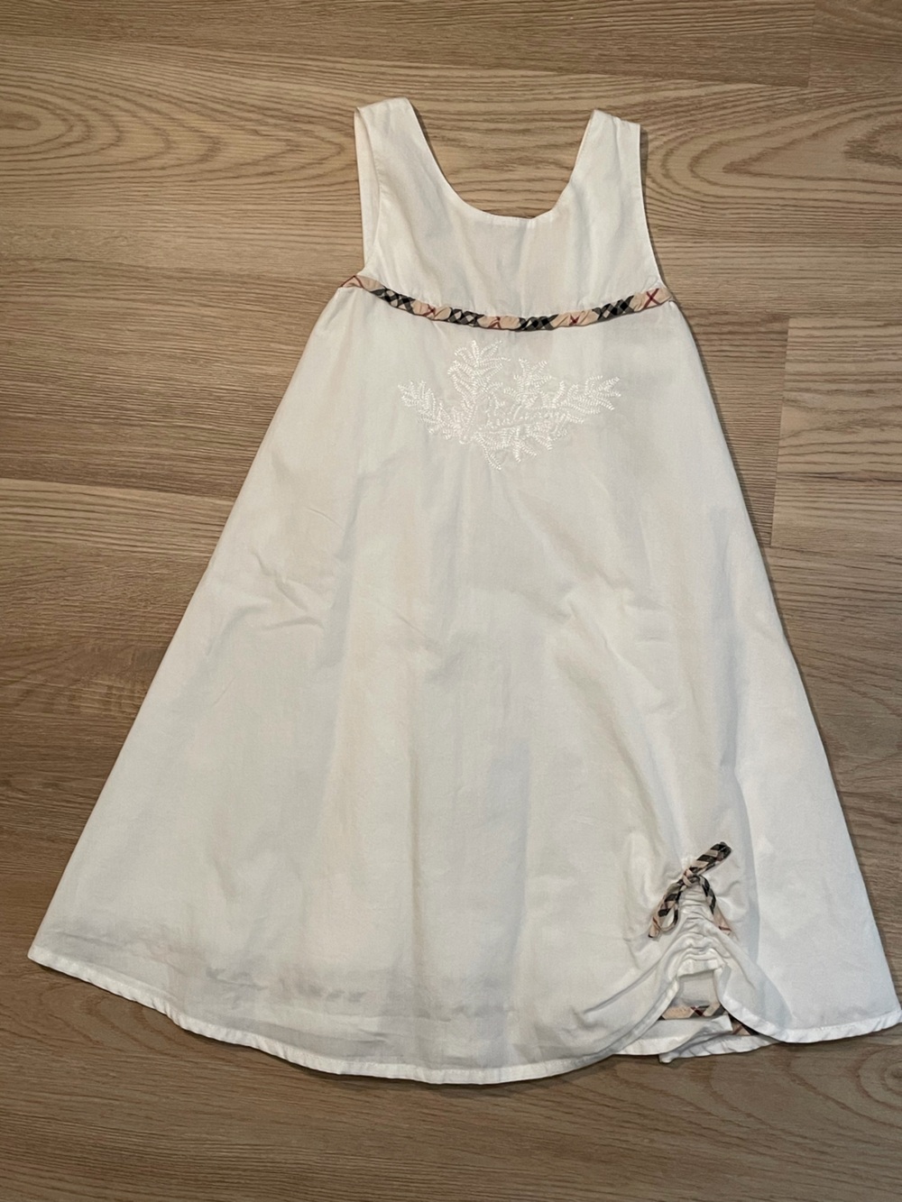 Burberry White Cotton Dress - Navy Label
